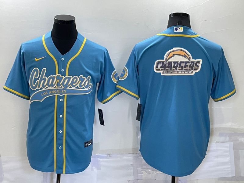 Men Los Angeles Chargers Blank Light Blue 2022 Nike Co branded NFL Jerseys->los angeles chargers->NFL Jersey
